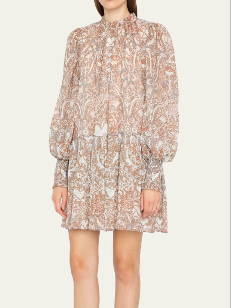 Ulla Johnson Maja Printed Drop Waist Mini Dress
